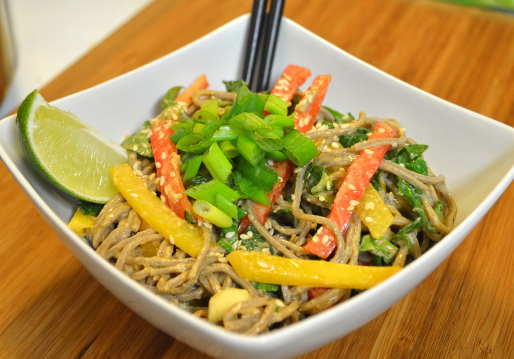 Cold Soba Noodle Salad with Spicy Peanut Sauce