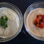 Hummus Two Ways: Roasted Garlic Hummus and Oil-free Roasted Red Pepper Hummus