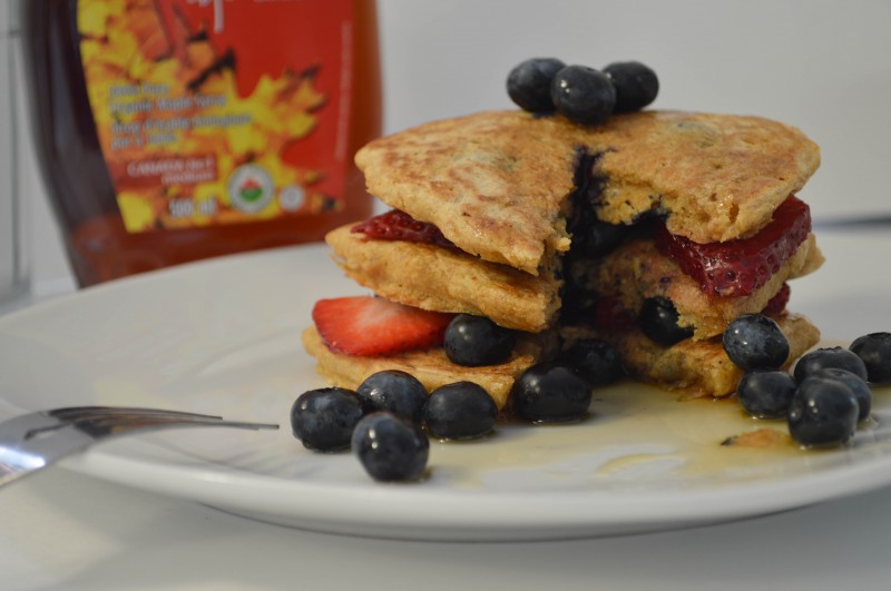 Whole Wheat Blueberry Pancakes