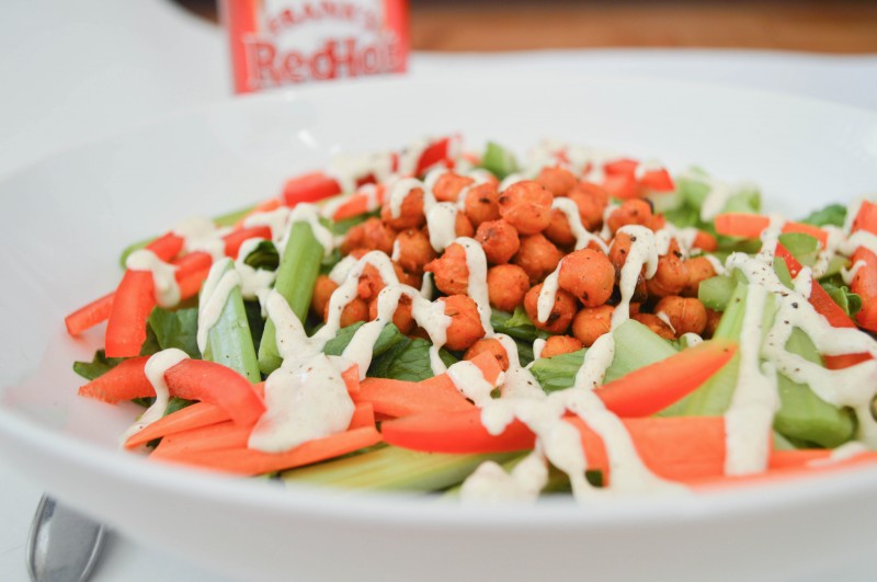 Buffalo Chickpea Salad with Ranch Dressing