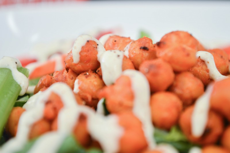 Buffalo Chickpea Salad with Creamy Ranch Dressing (All Vegan!)