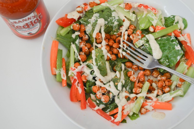 Buffalo Chickpea Salad with Creamy Ranch Dressing
