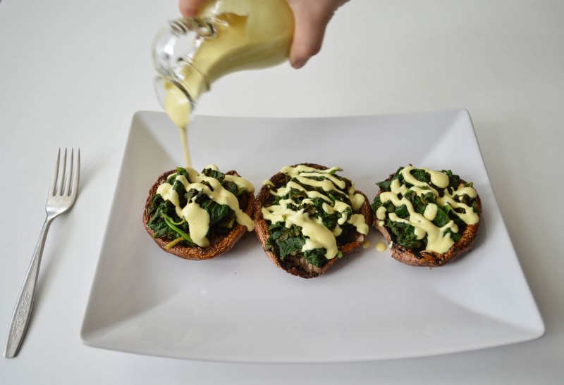 Portobello Florentine with Lemony-Hollandaise Sauce