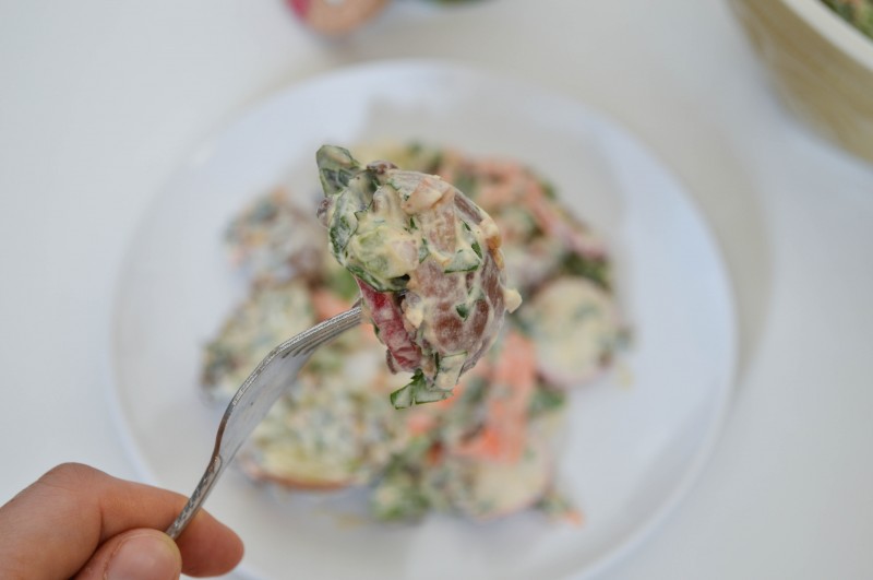 French Inspired Creamy Lentil Potato Salad