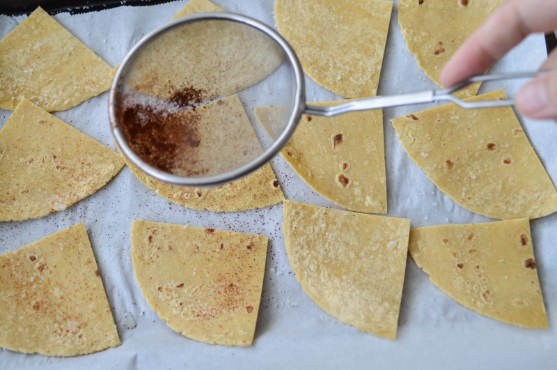 Ancho-Lime Baked Corn Chips