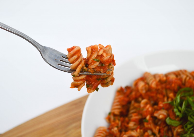 Sprouts and Chocolate: Slow Roasted Tomato and Garlic Pasta Sauce. Slow roasting tomatoes brings out their natural sweetness and when made into a sauce, it is a heavenly combination. Takes a little while but it is entirely worth the effort. You may find yourself just eating them straight off the pan.