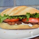 Maple-Sriracha Tempeh Bacon BLT with Creamy Dill Mayo