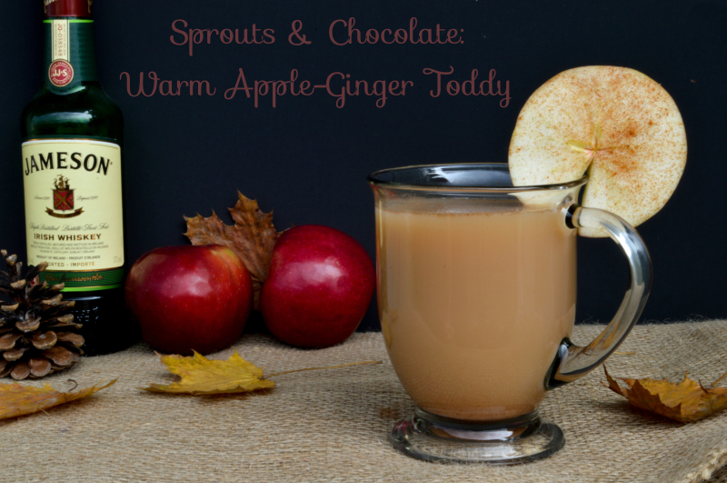 Sprouts & Chocolate: Warm Apple-Ginger Toddy. This drink is a mix of a Hot Toddy and Apple Cider with a little more healing power from spices, lemon, ginger and fresh apples. Vegan, gluten-free, oil-free and sweetened with dates and fresh Fall apples.