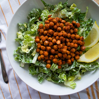 Buffalo Chickpea Caesar Salad Vegan Nut Free