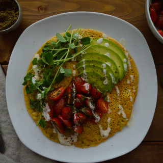 Za'atar Chickpea Socca w- Garlic Tahini Dressing #glutenfree #quick #easy #delicious #vegan (1 of 1)-10