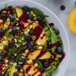 Day 10 Vegan MoFo: Peach Millet Salad with Blueberry Vinaigrette