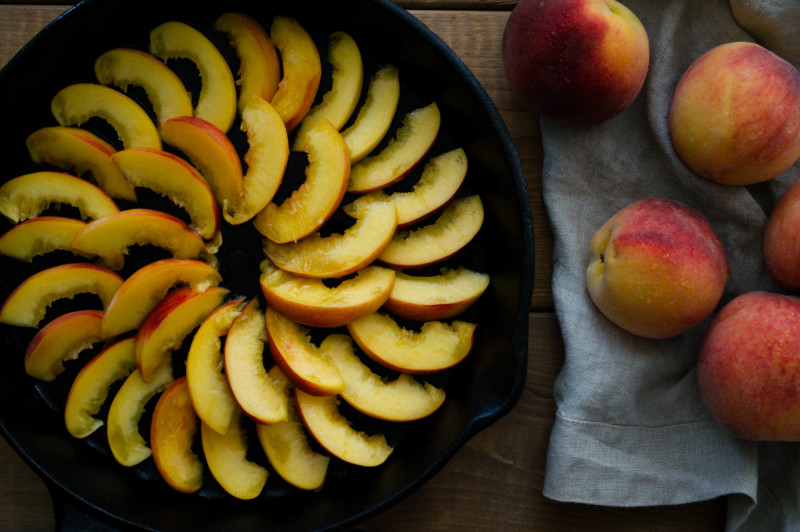 upside down peach and ginger cake gluten free vegan