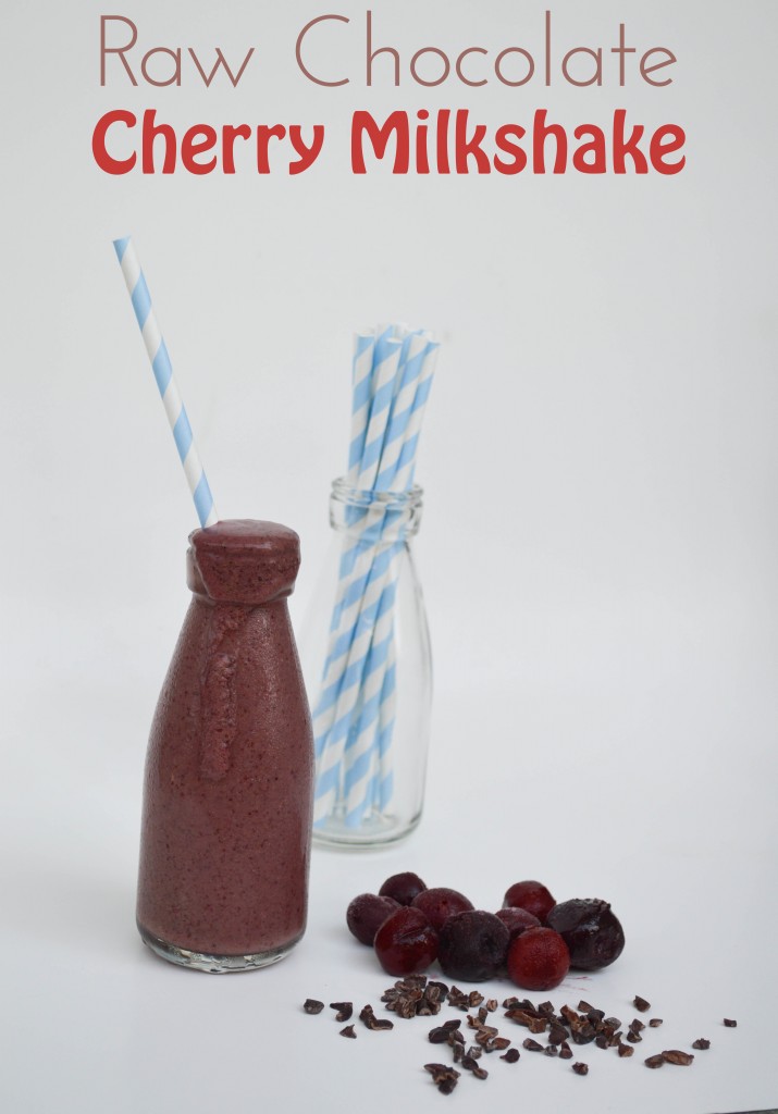 Sprouts & Chocolate: Raw Chocolate Cherry Milkshake. Take on the loved Chocolate Cherry Garcia Ice Cream but a million times better for you! A sweet treat with all the nutritional benefits of raw chocolate and antioxidant filled cherries.
