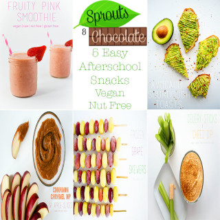 5 Easy Vegan and Nut Free Afterschool Snacks. Kid Approved! #vegan #nutfree #afterschoolsnacks #snacks